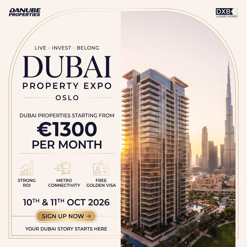 Cover Image for Dubai Property Expo in Oslo | 19 - 20 September, 2026 | Danube