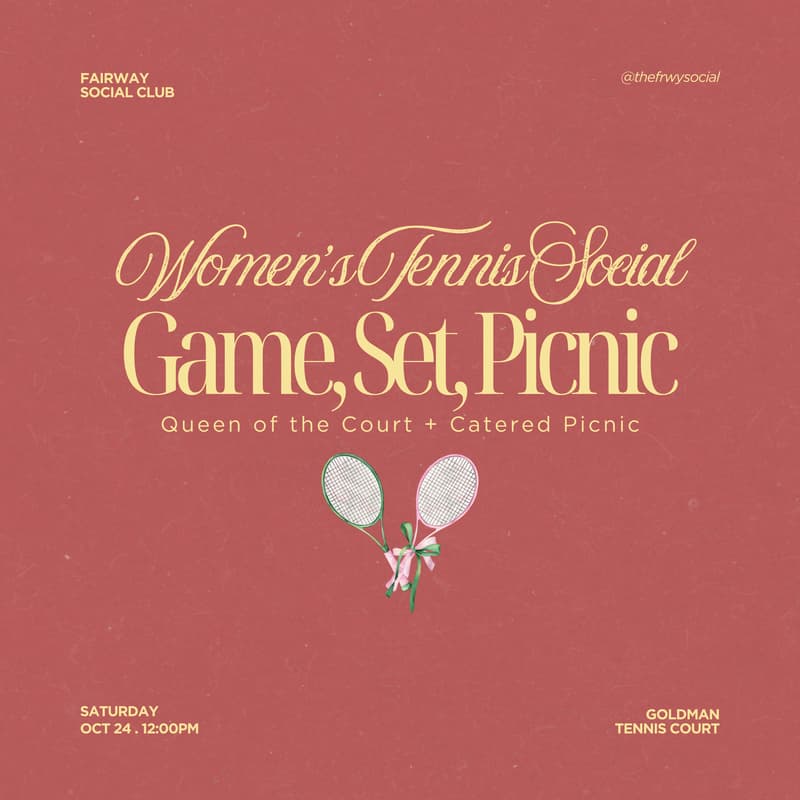 Cover Image for Women's Tennis + Social & Picnic in the Park: Game, Set, Picnic 🎾🧺