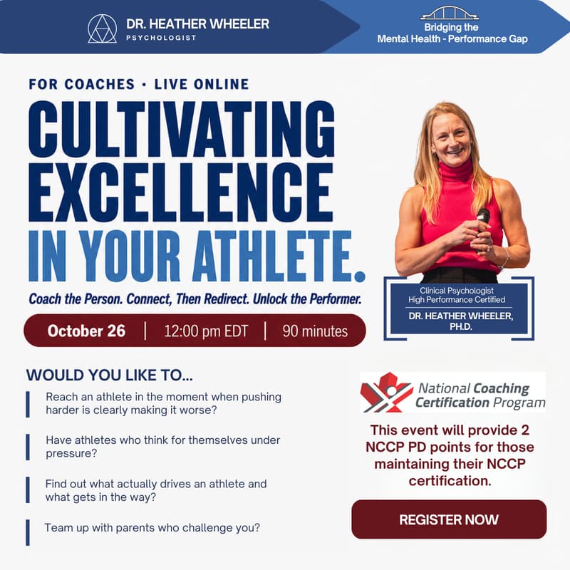 Cover Image for Cultivating Excellence in Your Athlete, a session for coaches