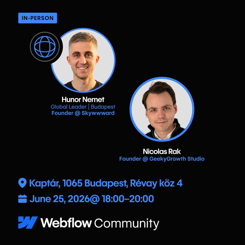 Cover Image for Budapest Webflow Meetup #1: Scalable Webflow Systems & Automation