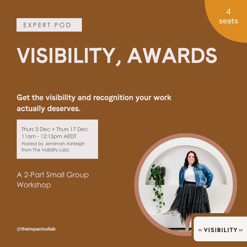 Cover Image for Visibility, Awards Expert Pod — with Jemimah Ashleigh from The Visibility Lab