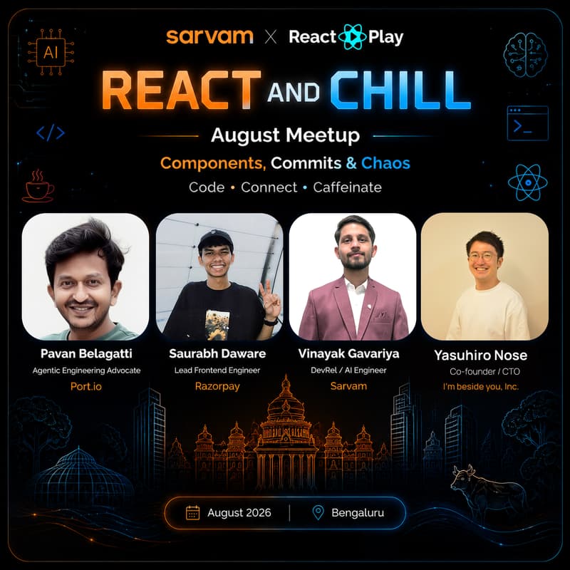 Cover Image for Sarvam X Reactplay - 27th Edition - 8th August