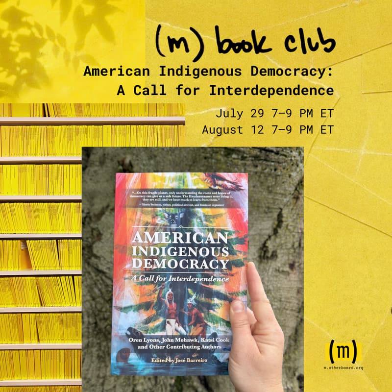 Cover Image for BOOK CLUB: American Indigenous Democracy: A Call for Interdependence Pt 1