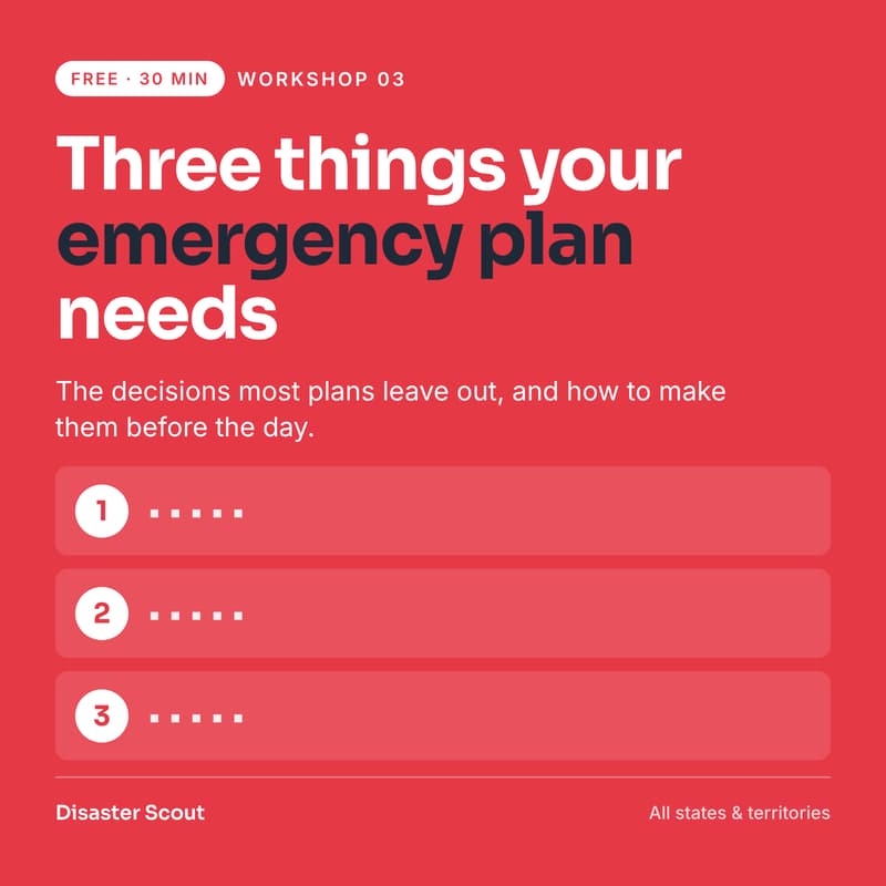 Cover Image for Three Things Your Emergency Plan Needs | Free 30-min Workshop