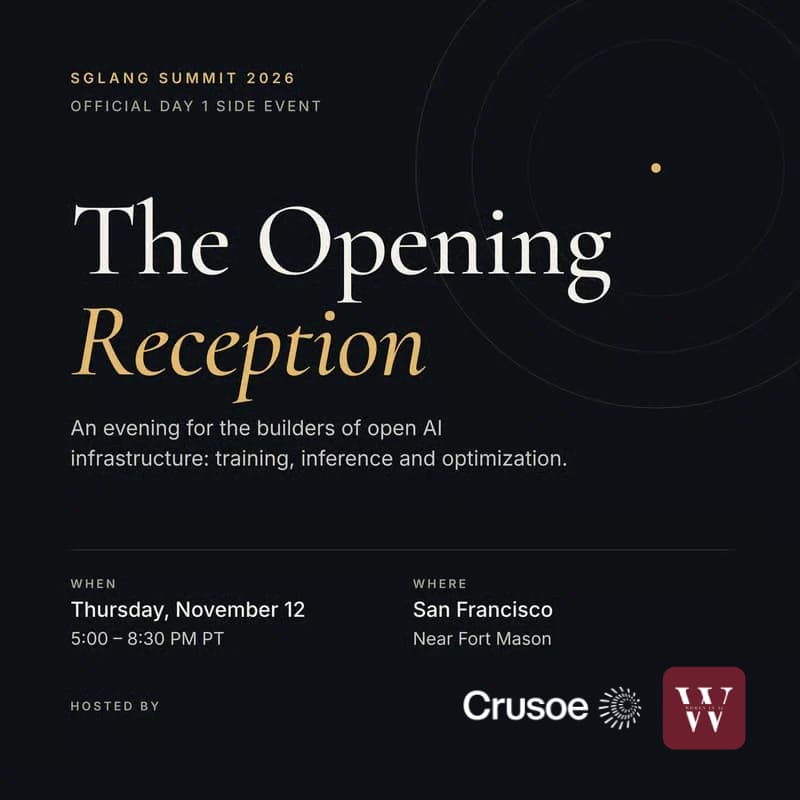 Cover Image for SGLang Summit Opening Reception by Crusoe & Women in AI