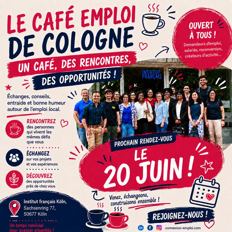 Cover Image for Café Emploi franco-allemand à Cologne #5: Frapper à la porte avant que le poste existe: la candidature spontanée en Allemagne