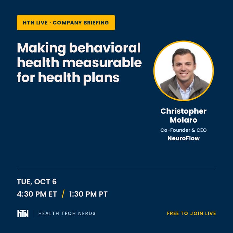 Cover Image for Making behavioral health impact measurable for health plans: NeuroFlow company briefing and Q&A with co-founder & CEO Christopher Molaro