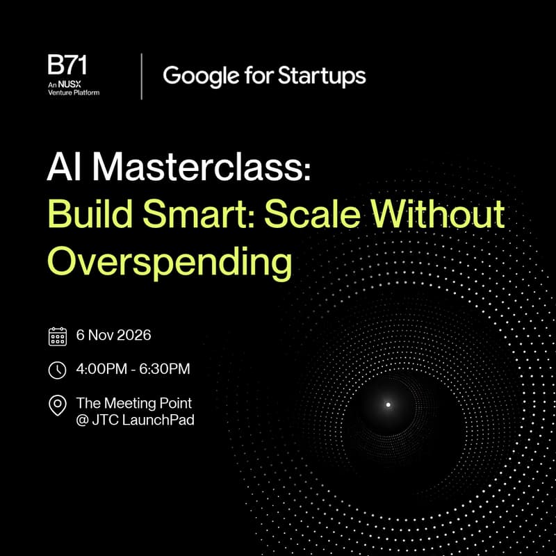 Cover Image for AI Masterclass: Build Smart: Scale Without Overspending | Powered by Google for Startups