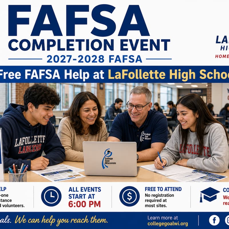 Cover Image for College Goal Wisconsin — Free FAFSA Help at LaFollette High School