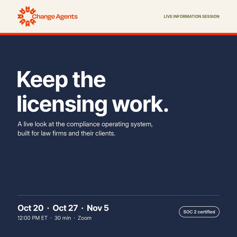 Cover Image for Keep the Licensing Work: A Live Look at Change Agents for Law Firms