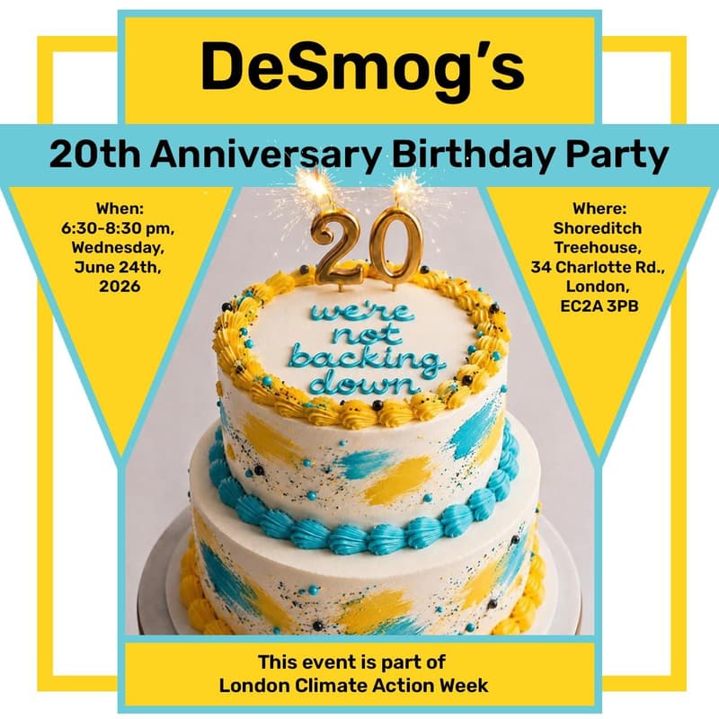 Cover Image for DeSmog’s 20th Anniversary Birthday Party!