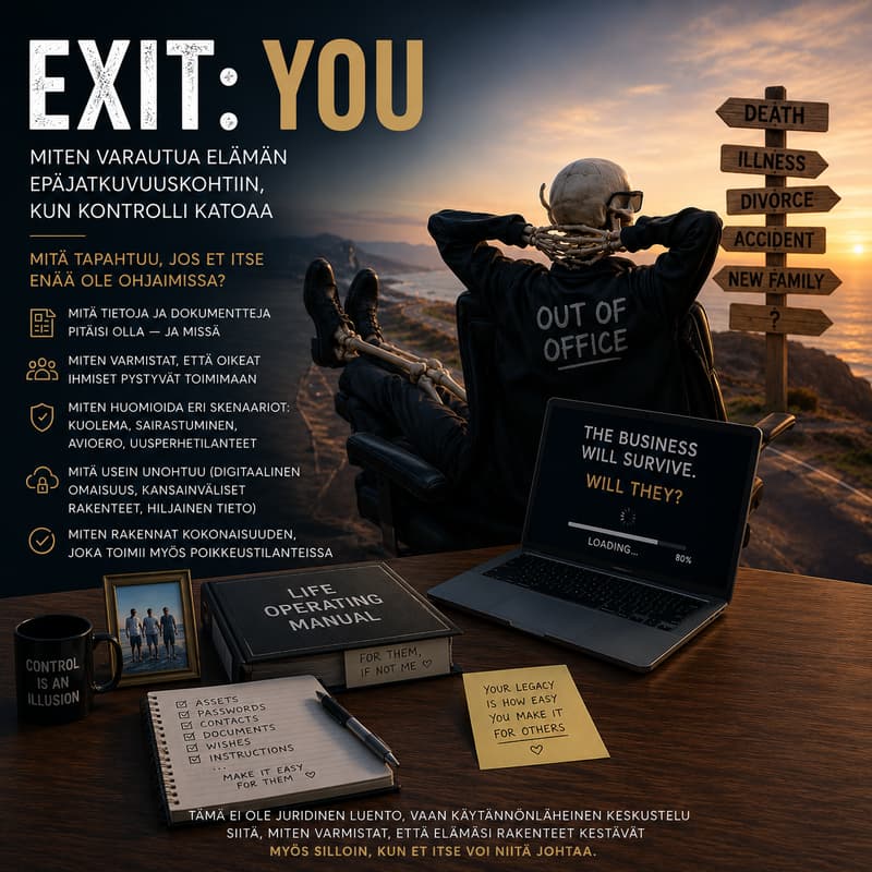 Cover Image for Exit: You - miten varautua elämän epäjatkuvuuskohtiin