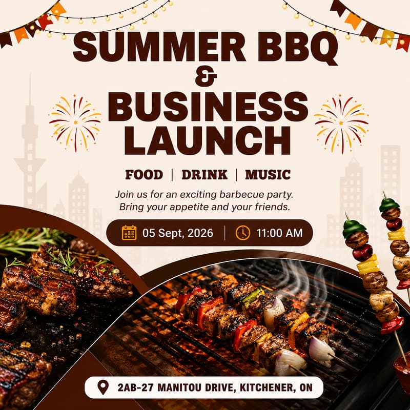 Cover Image for SUMMER BBQ & BUSINESS LAUNCH 🍔🎶🔥