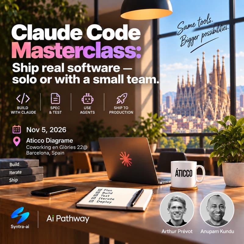 Cover Image for Claude Code Masterclass: Ship real software - Solo or with a small team.