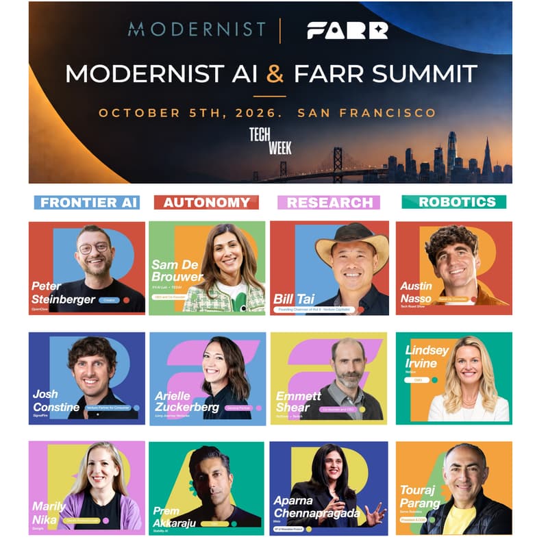 Cover Image for SOLD OUT- Modernist AI & FARR Summit Oct 5th - Partnering with team behind TEDai