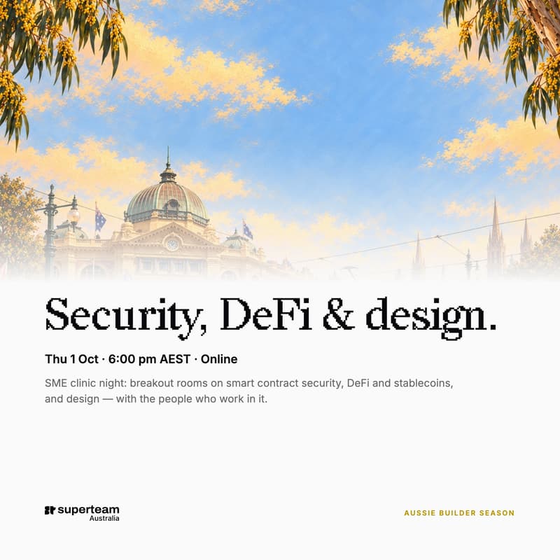 Cover Image for SME Clinic Night: Security, DeFi & Design