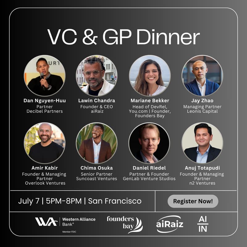 Cover Image for Founders Bay LP & GP Dinner with aiRaiz @ Western Alliance