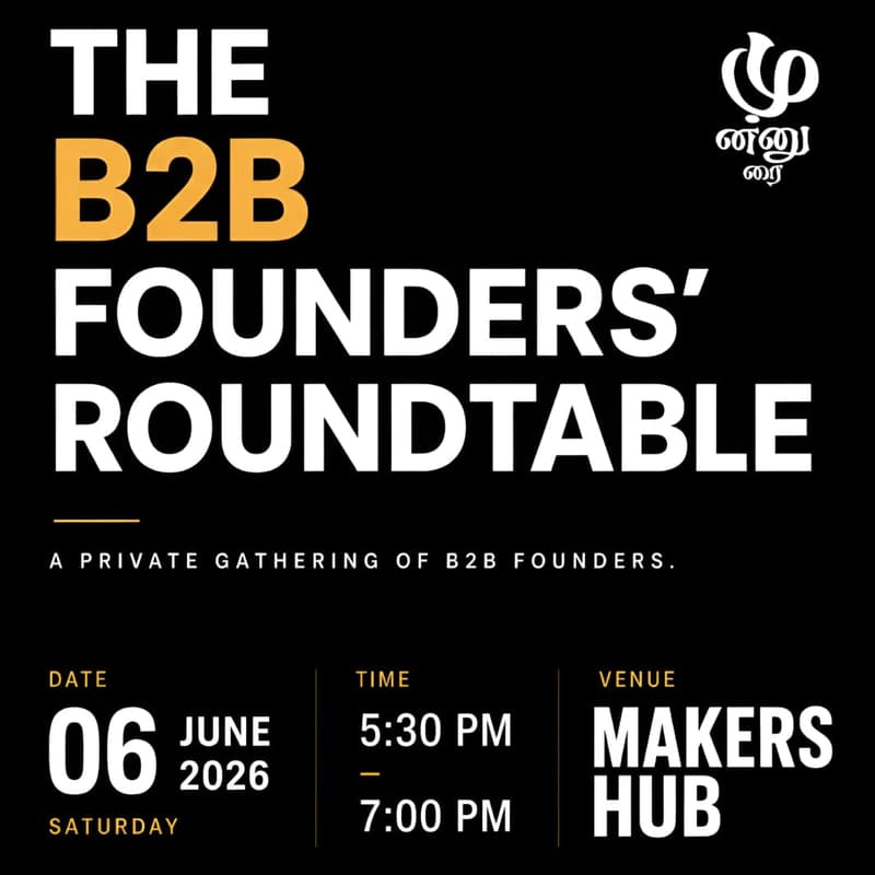 Cover Image for The Coimbatore B2B Founders' Roundtable