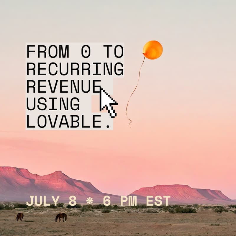 Cover Image for From zero to recurring revenue using Lovable