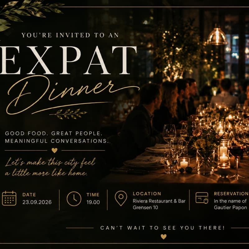 Cover Image for Expat Dinner: Make New Friends in Oslo