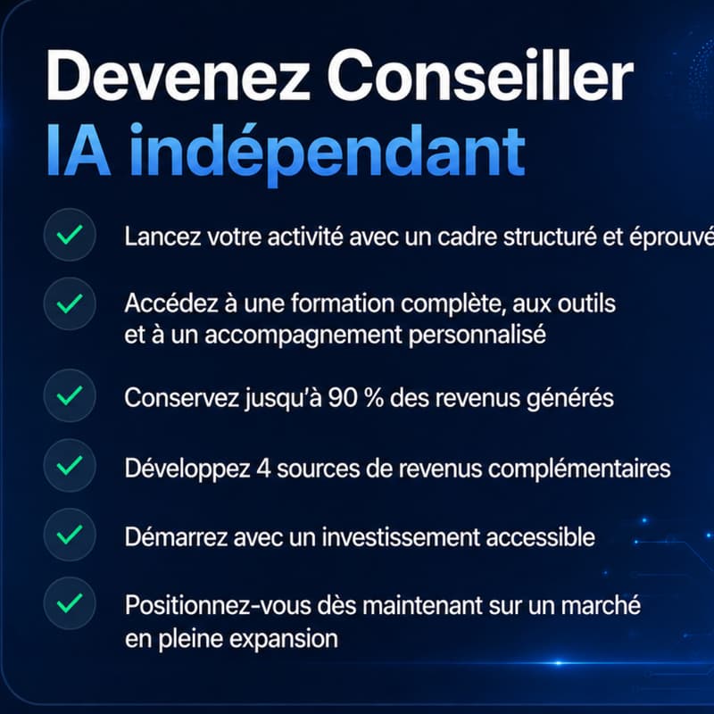 Cover Image for Devenez Conseiller IA indépendant — Formations & Agents IA pour les PME