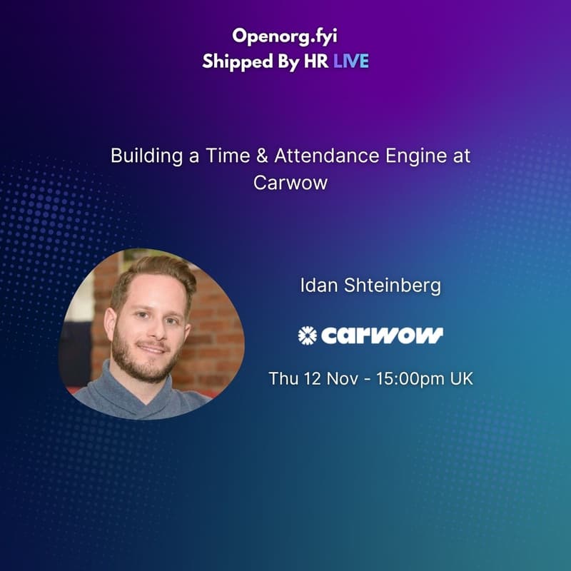 Cover Image for Shipped by HR - building a time & attendance engine at Carwow