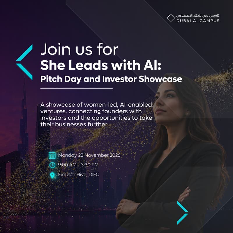Cover Image for She Leads with AI: Pitch Day & Investor Showcase