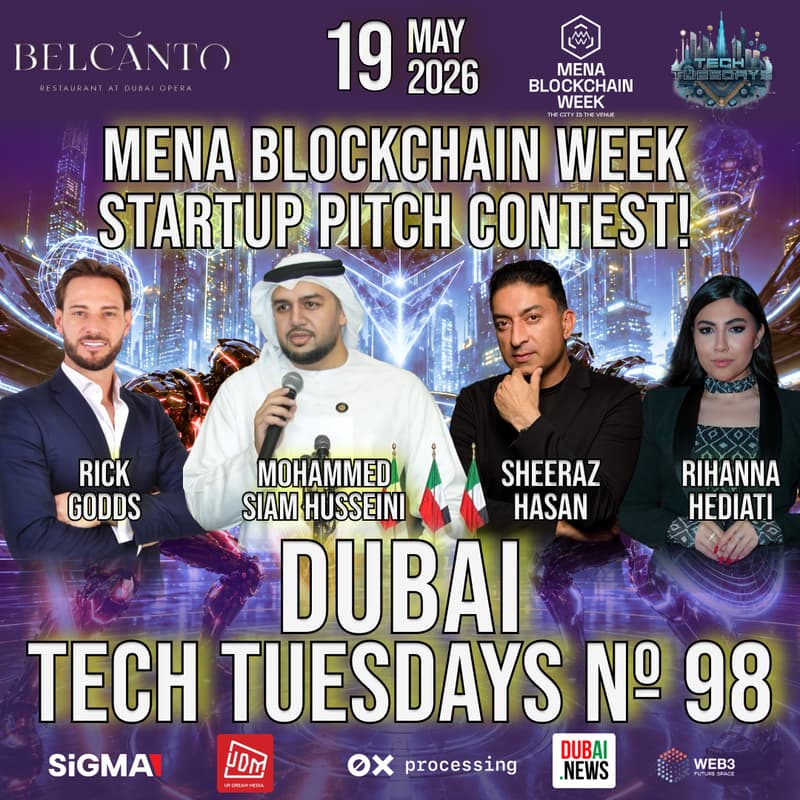 Cover Image for Dubai Tech Tuesdays No. 98 - MENA Blockchain Week Startup Pitch Contest!