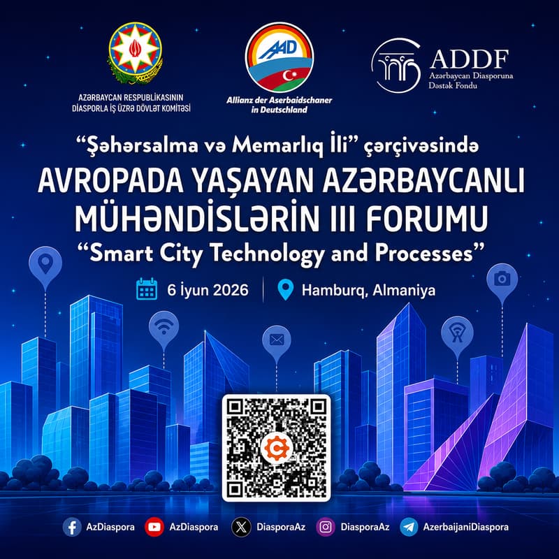 Cover Image for Avropada yaşayan Azərbaycanlı Mühəndislərin III Forumu: "Smart City Technology and Process"