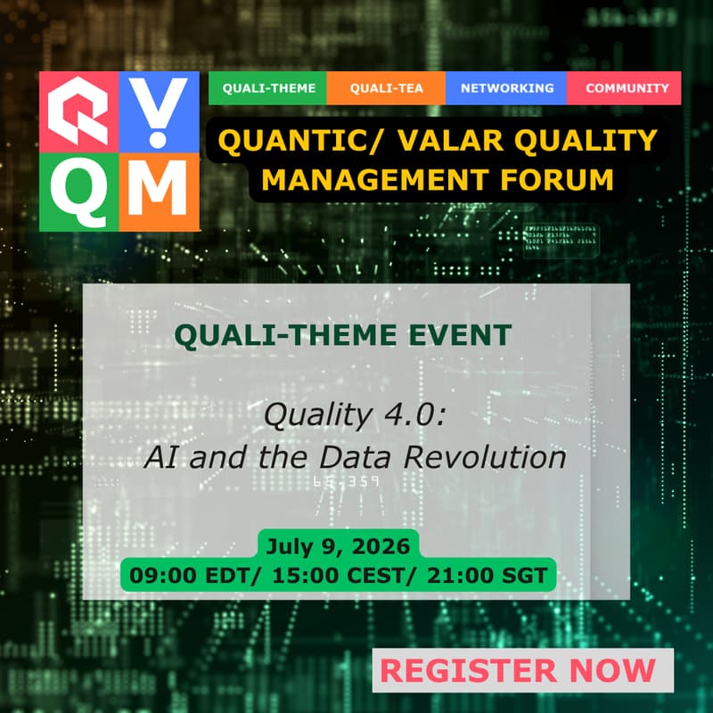 Cover Image for QVQM Forum QUALI-THEME event - Quality 4.0: Al and the data revolution