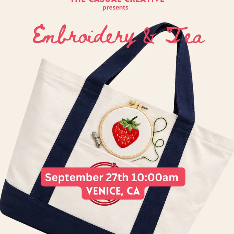 Cover Image for Embroidery & Tea: Customize a TJ Tote
