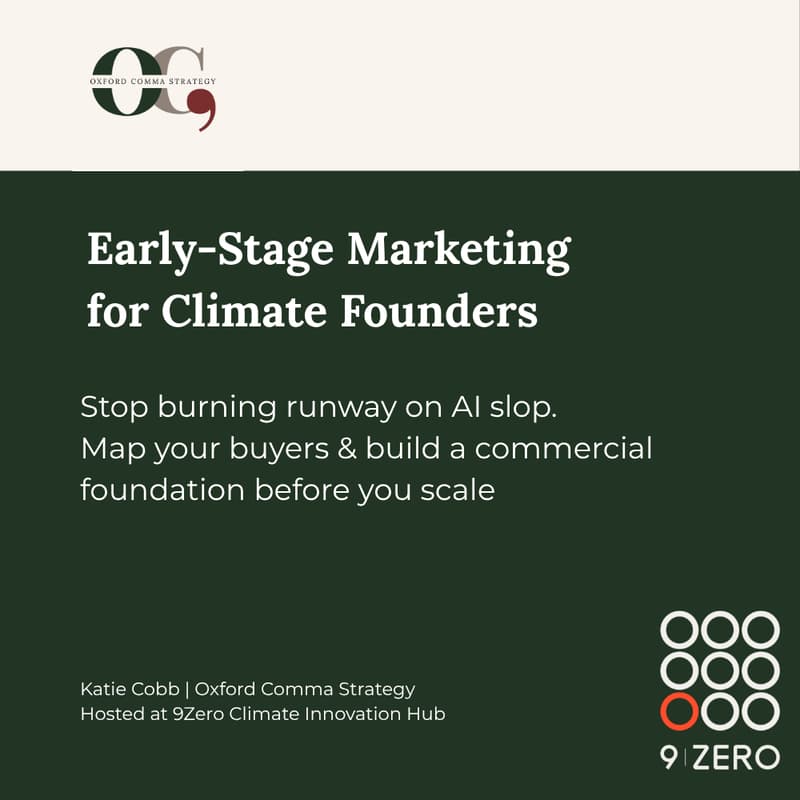 Cover Image for Early Stage Marketing for Climate Tech Founders - Lunch and Learn with Katie Cobb