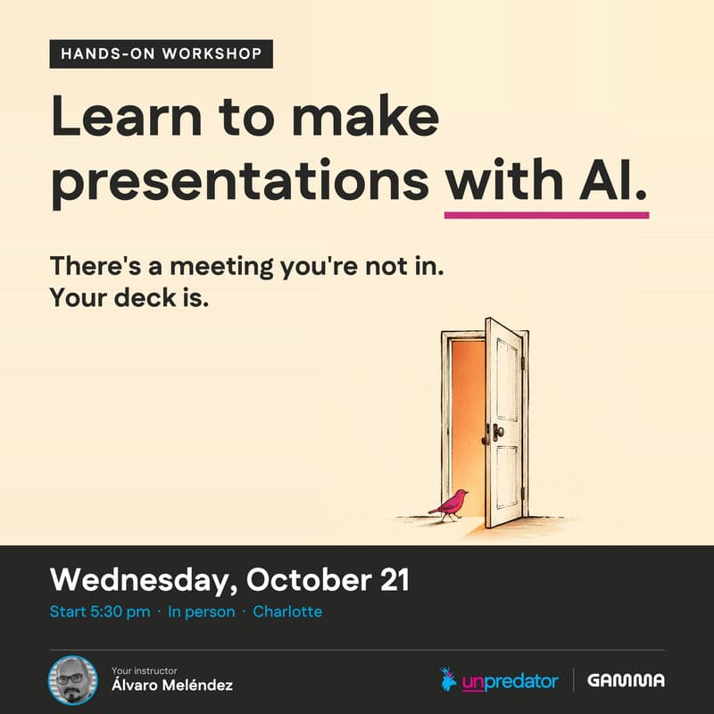 Cover Image for Learn to make presentations with AI. A hands-on Gamma 5 workshop
