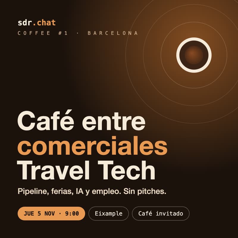 Cover Image for sdr.chat Breakfast · Sales Manager in Travel Tech Barcelona #1