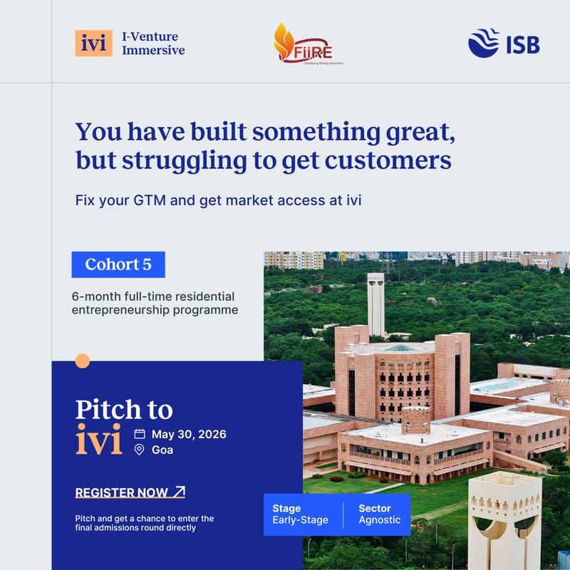 Cover Image for Pitch to ivi | Goa | May 30, 2026, | 11:00 AM - 2:00 PM