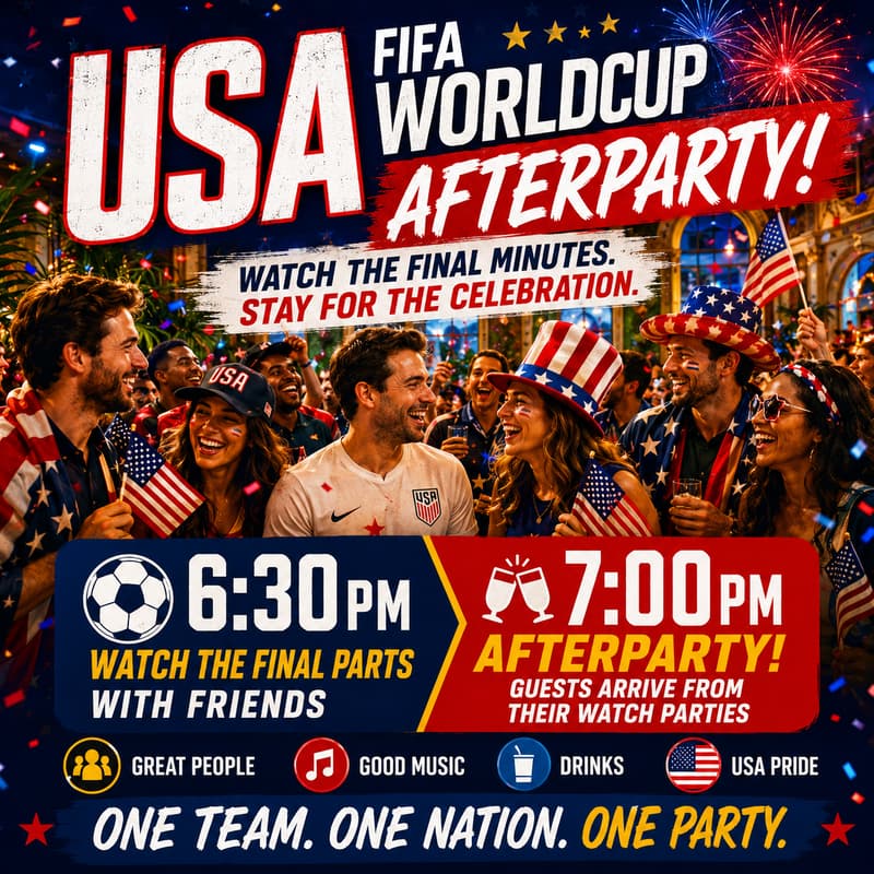 Cover Image for WorldCup Afterparty @ the Bank (US vs BH Knockout Game)