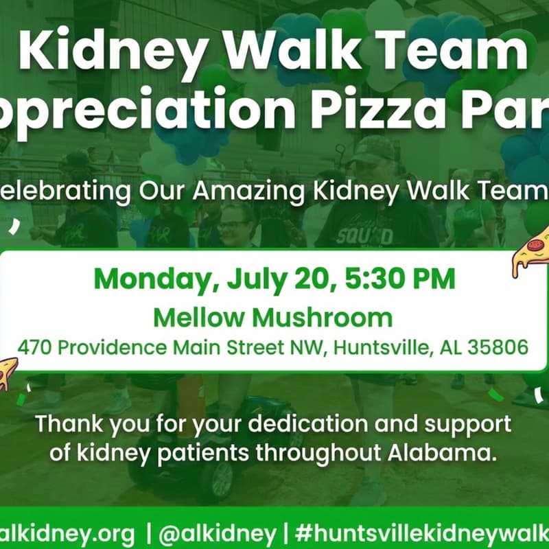 Sherry Roche Huntsville Kidney Walk Teams Pizza Party · Luma
