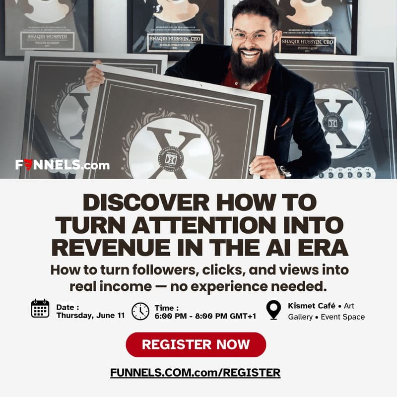 Cover Image for ATTENTION → REVENUE: Marketing, Funnels & Conversion in the AI Era with Shaqir Hussyin