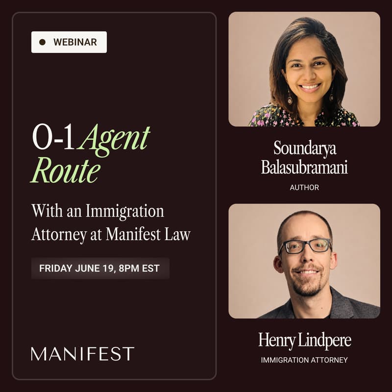Cover Image for O-1 Visa Agent Route - Henry Lindpere and Soundarya Balasubramani
