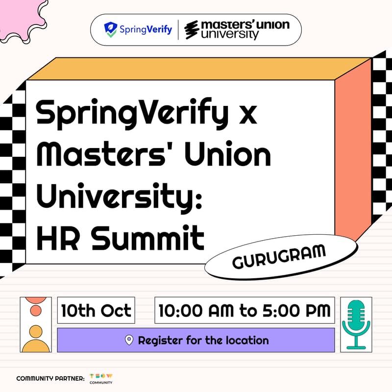 Cover Image for SpringVerify x Masters' Union University: HR Summit [Gurugram]