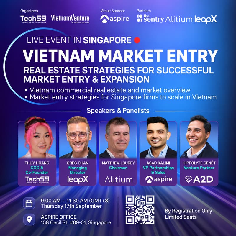 Cover Image for TECH59 SINGAPORE SERIES 2026 | VIETNAM MARKET ENTRY | What Tech Companies Need to Know Before Entering & Scaling in Vietnam