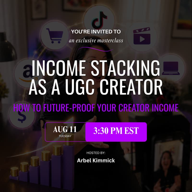 Cover Image for How to Income Stack as a UGC Creator LIVE Masterclass