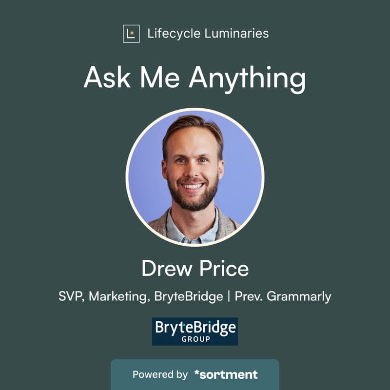 Cover Image for Slack AMA with Drew Price, SVP Marketing, BryteBridge | Ex - Grammarly