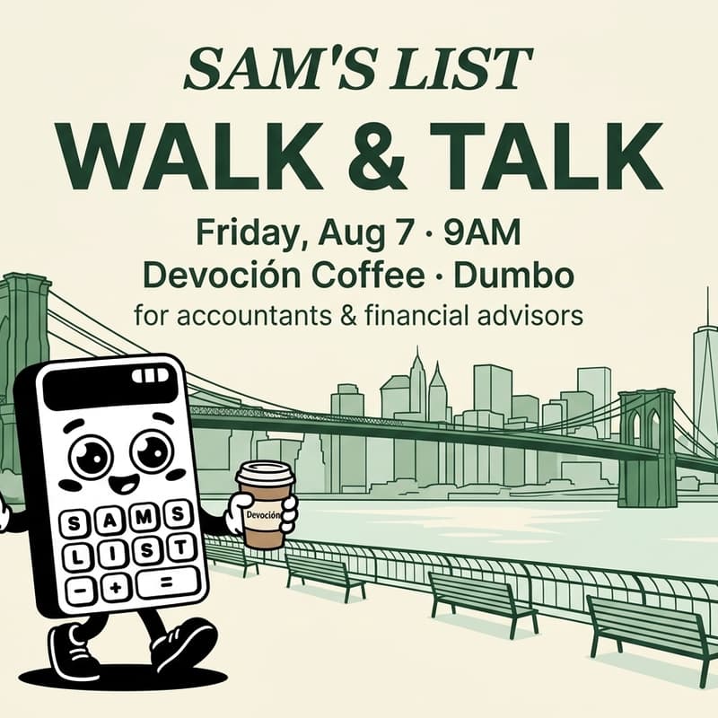 Cover Image for Accountant & Financial Advisor Walk and Talk by Sam's List