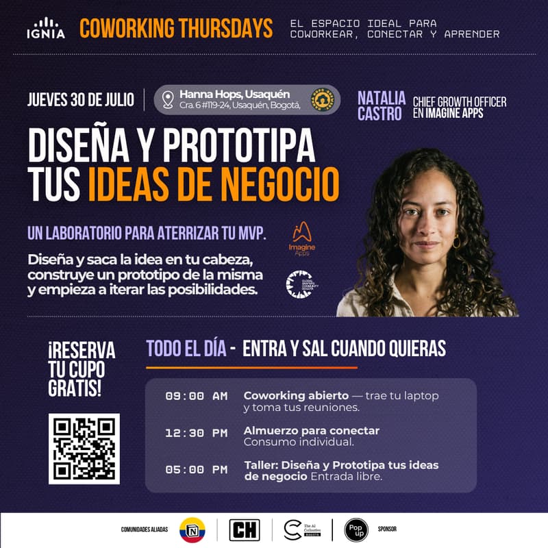 Cover Image for Coworking Thursdays - 30 de Julio: Prototipa tus ideas de negocio!