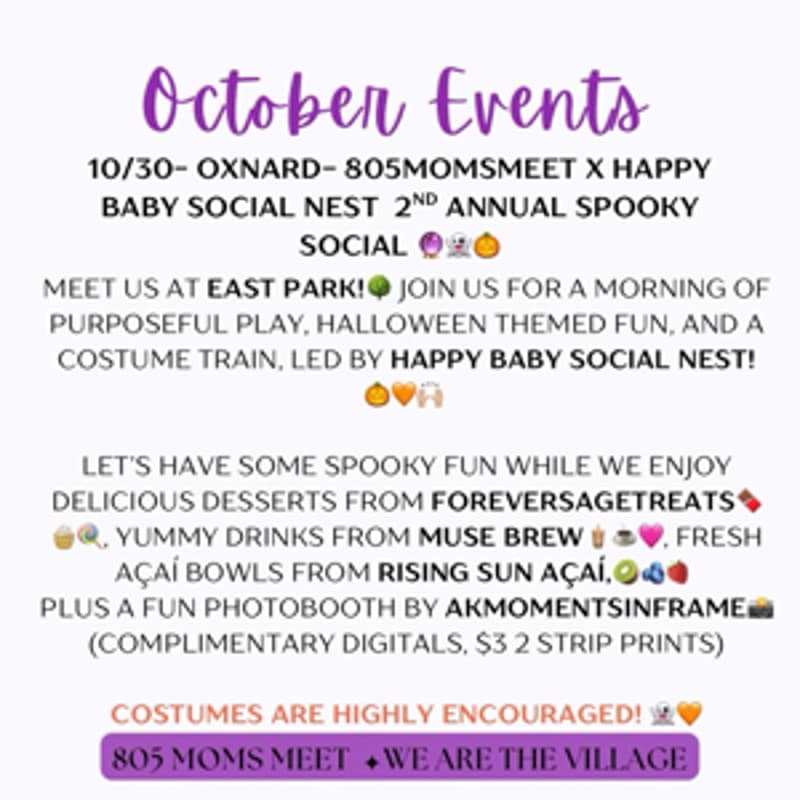 Cover Image for Oxnard 2nd Spooky Social with Happy Baby Social Nest