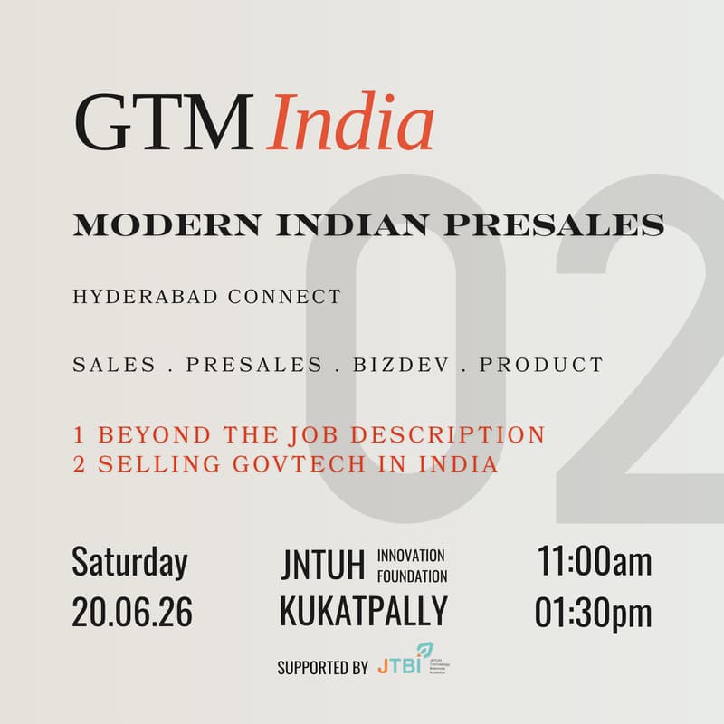 Cover Image for GTM India | Hyderabad Connect - Modern Indian Presales
