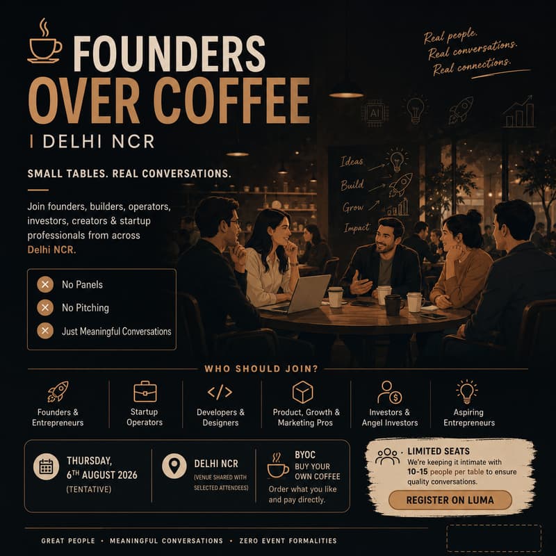 Cover Image for Founders & Builders Over Coffee☕ | Delhi NCR