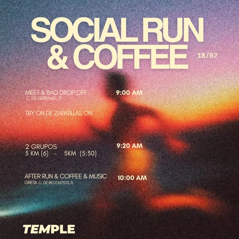 Cover Image for social run & coffee (try on zapatillas ON)