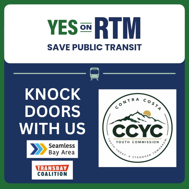 Cover Image for Door knock in Concord to save BART and the bus with the Contra Costa Youth Commission, Seamless Bay Area and Transbay Coalition
